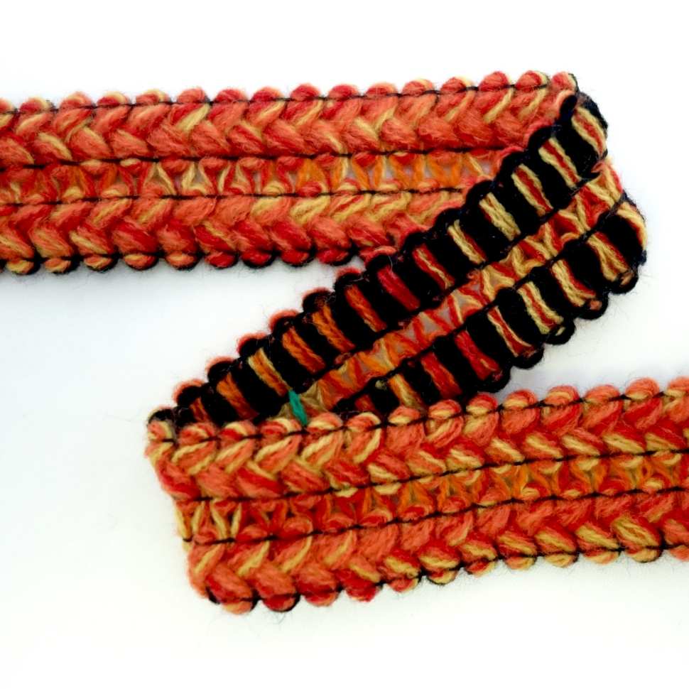 Leather Goods Industry Section Ribbons, Colorful trim with combination of braided threads
                            on both edges